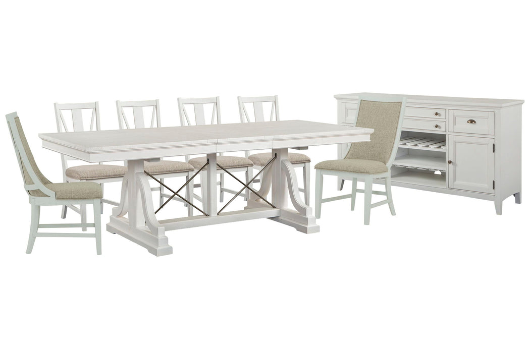 Heron Cove - Extendable Trestle Dining Table Set Magnussen Furniture