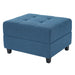 Ottoman, Compact Footrest For Living Room - Navy Blue Noble House