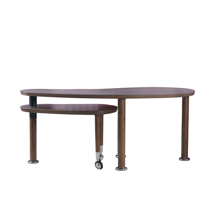 Rotatable Coffee Table With Solid Legs, 360 Degree Swivel, Waterproof - Walnut Home Essentials
