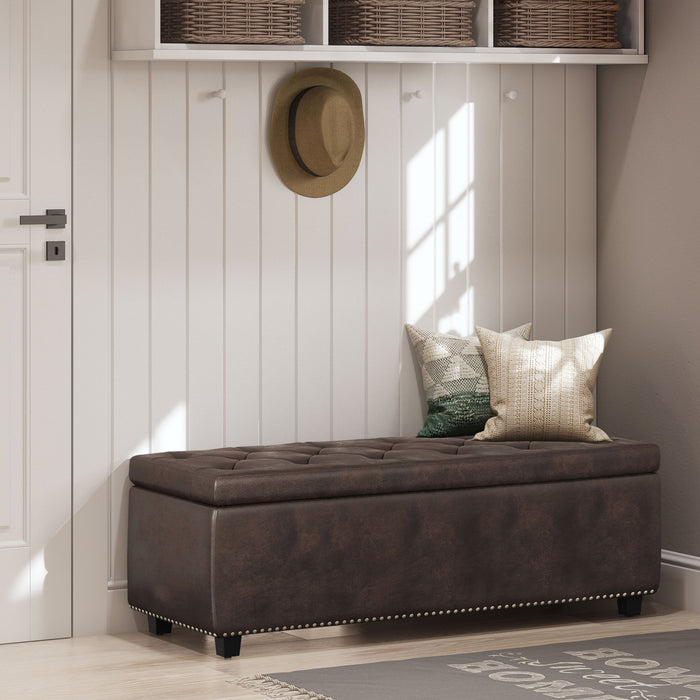 Hamilton - Upholstered Storage Ottoman Simpli-Home