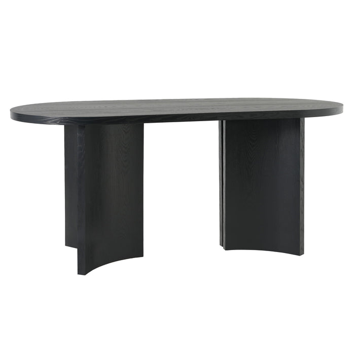 Dining Table With Curved Legs - Black Noble House
