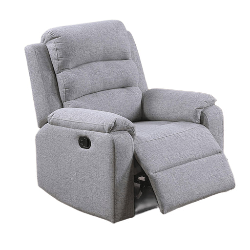 1 Piece Manual Recliner With Padded Seat And Backrest - Gray Home Essentials