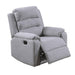 1 Piece Manual Recliner With Padded Seat And Backrest - Gray Home Essentials