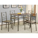 5 Piece Rectangle Dining Set With Tubing Base Furniture Max