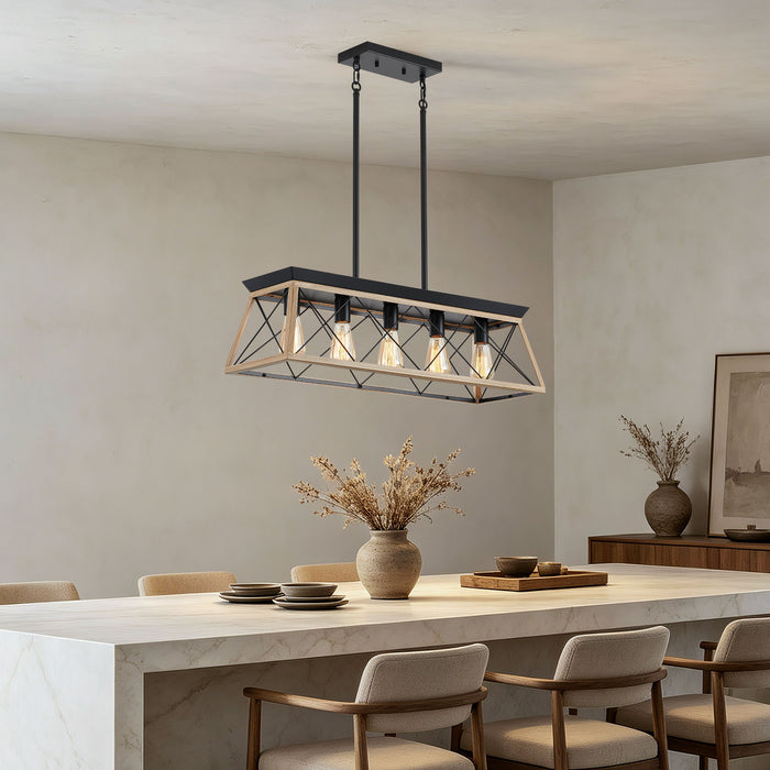 Chandelier Pendant Light For Dining Room Kitchen, 5 Light Fixture With Adjustable Height Daily Nest