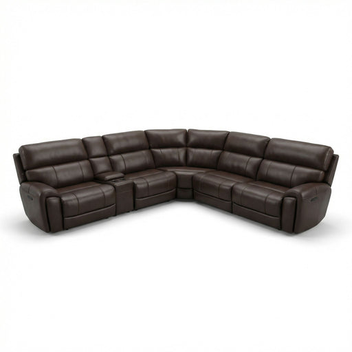 Brazil - Power Sectional With Adjustable Headrest & Footrest - Dark Brown Home Essentials