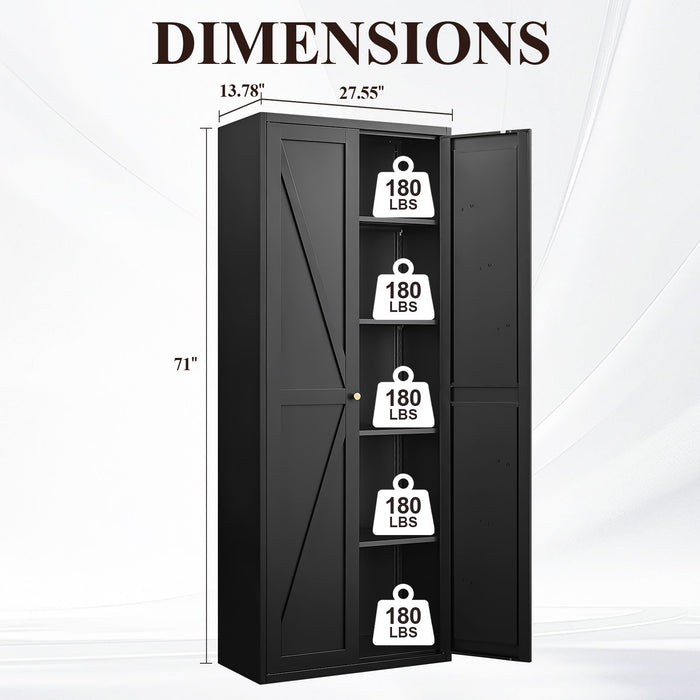 Adjustable 2 Door Storage Cabinet With Adjustable Shelves Home Essentials
