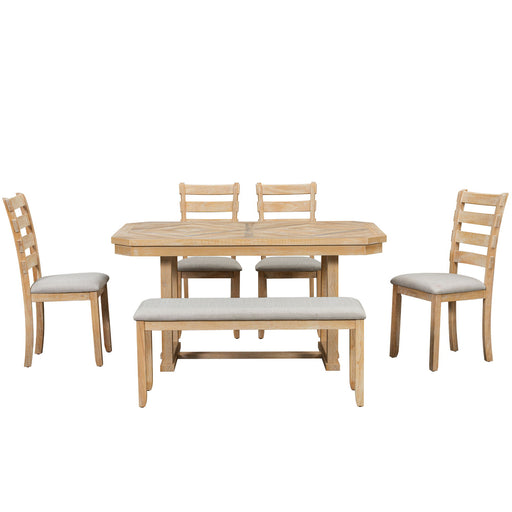 6 Piece Dining Table Set With Ergonomic Seating Hearth and Haven