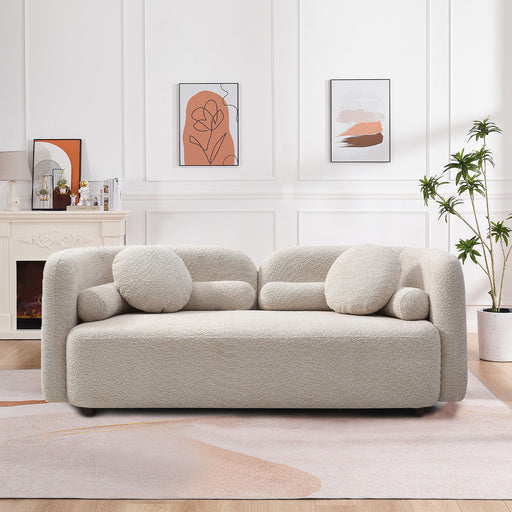2 Seater Sofa Couch For Living Room - Light Beige Home Essentials