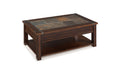 Roanoke - Rectangular Lift Top Cocktail Table (With Casters) - Cherry And Slate Magnussen Furniture