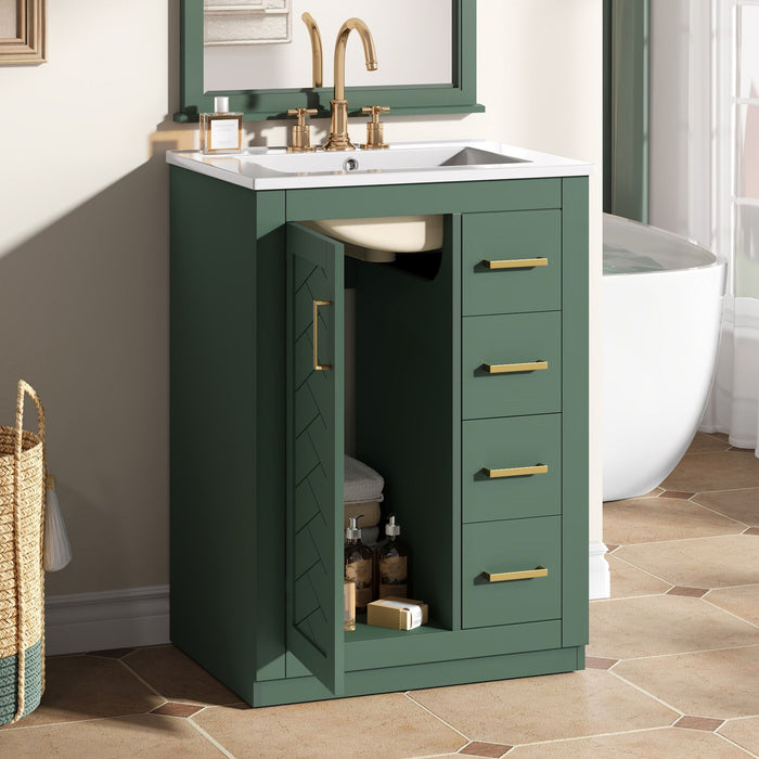 Modern Bathroom Vanity With 1 Door And 3 Drawers Hearth and Haven
