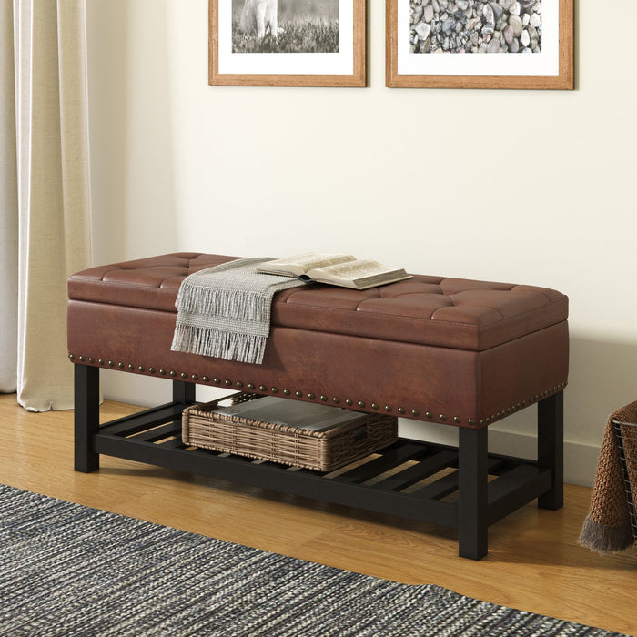 Lomond - Upholstered Storage Ottoman Bench Simpli-Home