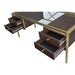 Yumia - Writing Desk - Gold & Walnut ACME