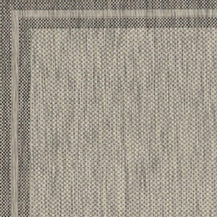 8' X 11' Machine Woven UV Treated Bordered Indoor / Outdoor Area Rug - Gray