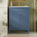 Bathroom Vanity With Ceramic Sink, Compact Cabinet With 2 Drawers And Adjustable Shelf - Blue Hearth and Haven