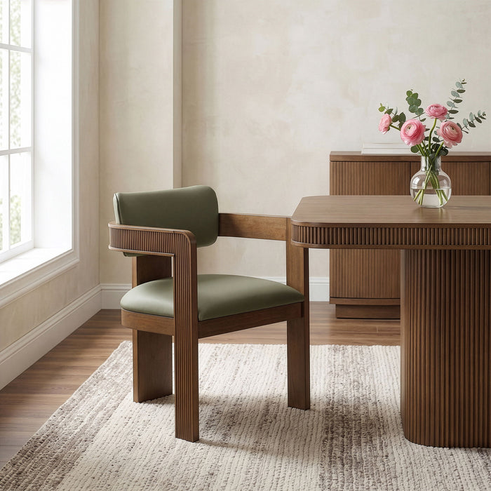 Sacha - Vegan Leather Upholstered Dining Chair With Brown Base (Set of 2) Meridian Furniture