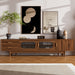 Modern TV Stand With Fluted Glass Doors & 2 Drawers Hearth and Haven