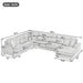 U - Shaped Sectional Sofa With Chaise Lounge, Oversized Living Room Sofa - Gray Hearth and Haven