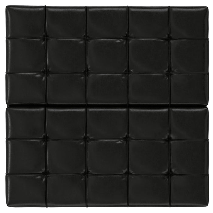 Harrison - Large Square Coffee Table Storage Ottoman - Black