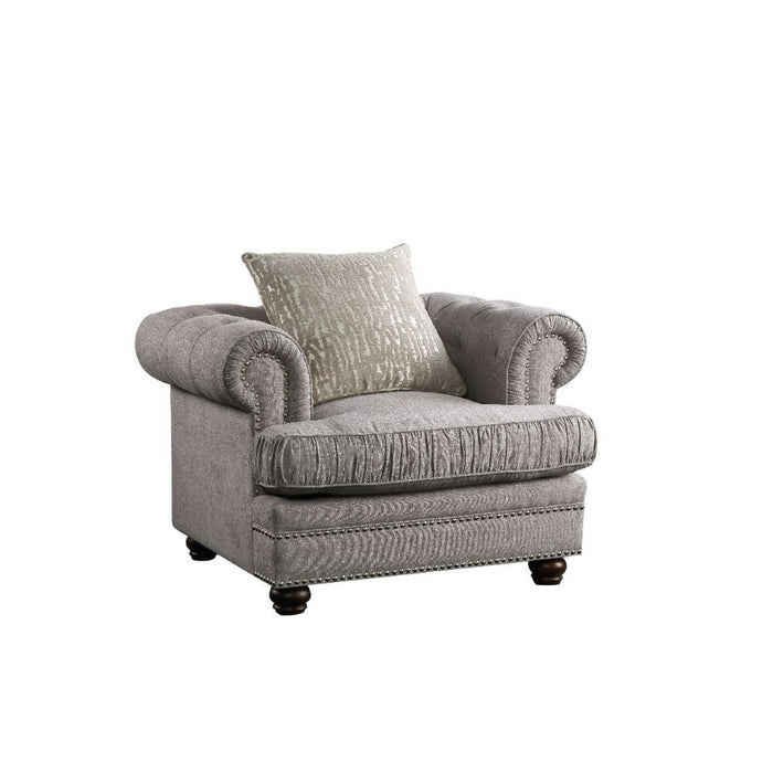 Gardenia - Chair - Gray Fabric ACME