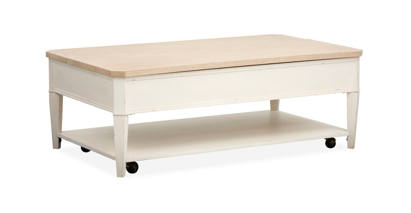 Echo Isles - Lift Top Storage Cocktail Table With Casters - Sea Pearl And Driftwood Magnussen Furniture