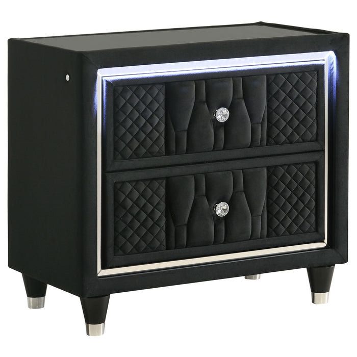 Mika - 2 Drawer LED Nightstand With USB Furniture Max