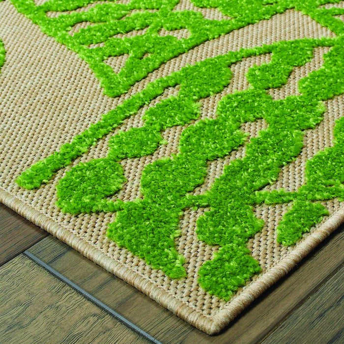 Floral Area Rug Outdoor / Indoor - Green