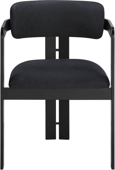 Aurum - Vegan Leather Upholstered Dining Chair With Graphite Black Base (Set of 2) Meridian Furniture