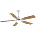 52" DC Motor Ceiling Fan With LED Light, 6 Speed Remote Control, Reversible Blades For Living Room - White Daily Nest