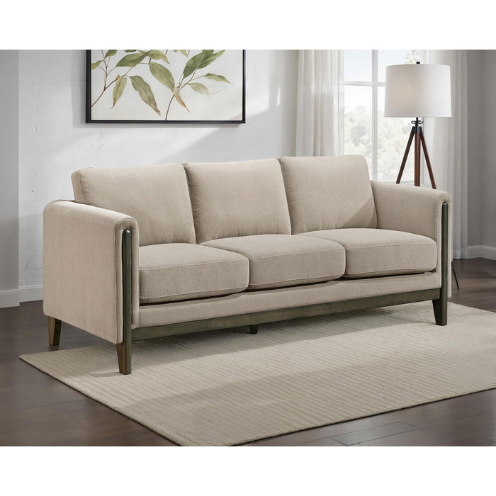 Fisher - Upholstered Panel Arm Sofa - Taupe Furniture Max