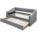 Daybed With Button Tufted Nailhead Trim And Trundle Slat Storage - Gray Home Essentials