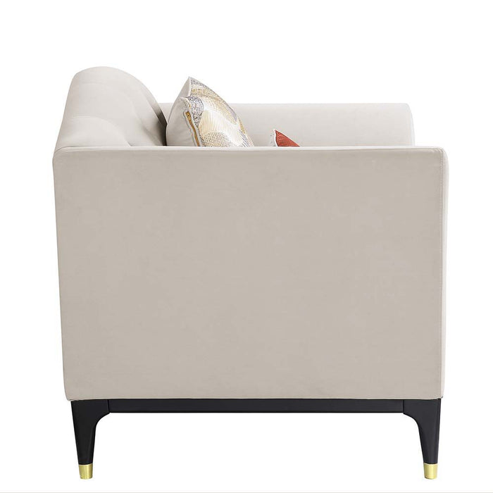 Tayden - Loveseat With 4 Pillows - Beige Velvet ACME