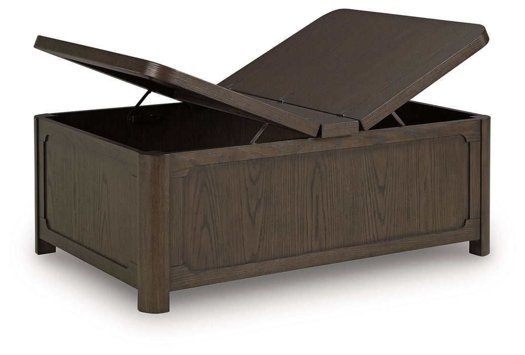 Breckington - Cocktail Table With Storage - Dark Brown Signature Design by Ashley®
