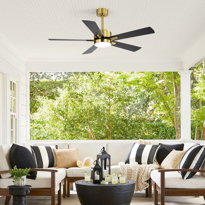 Reversible DC Motor Ceiling Fan With Dimmable LED Light For Living Room Daily Nest