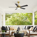 Reversible DC Motor Ceiling Fan With Dimmable LED Light For Living Room Daily Nest