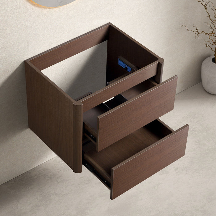 Wall Mounted Bathroom Vanity With Soft Close Drawer - Black Brown Home Essentials