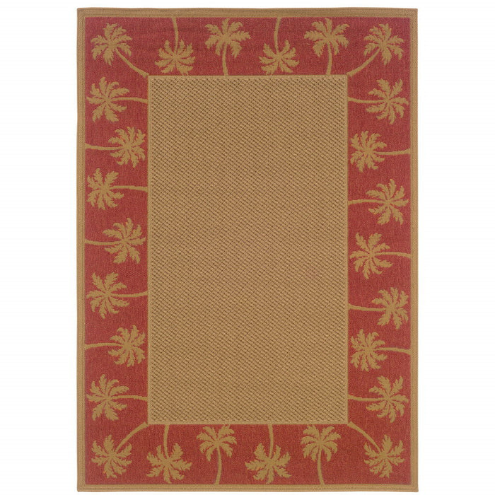 9' X 13' Stain Resistant Indoor & Outdoor Area Rug - Beige