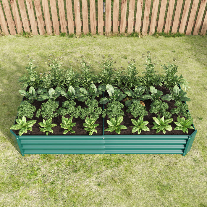 Raised Garden Bed Outdoor, Metal Raised Rectangle Planter Beds For Plants, Vegetables, And Flowers - Green