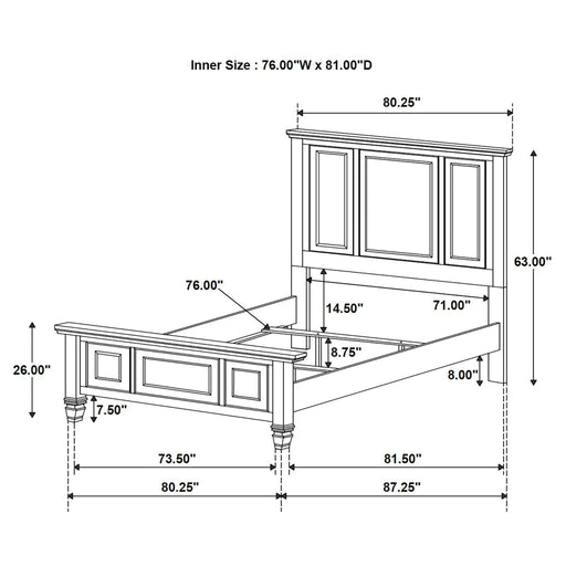 Chelema - Eastern King Panel Bed - Cream White Furniture Max