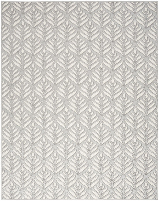 7' X 10' Floral Stain Resistant Non Skid Area Rug - Gray