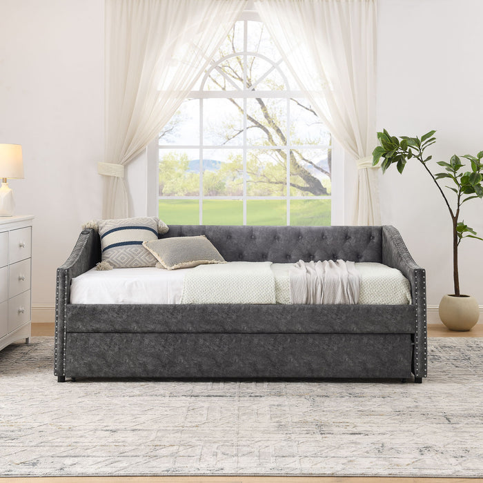Upholstered Daybed With USB Charging & Pull Out Bed Home Essentials