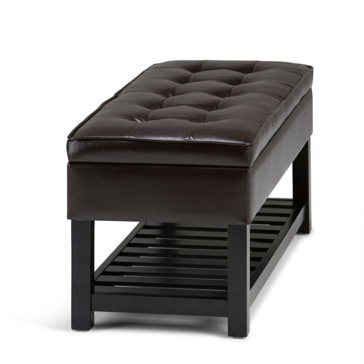 Cosmopolitan - Storage Ottoman Bench With Open Bottom - Tanners Brown Simpli-Home