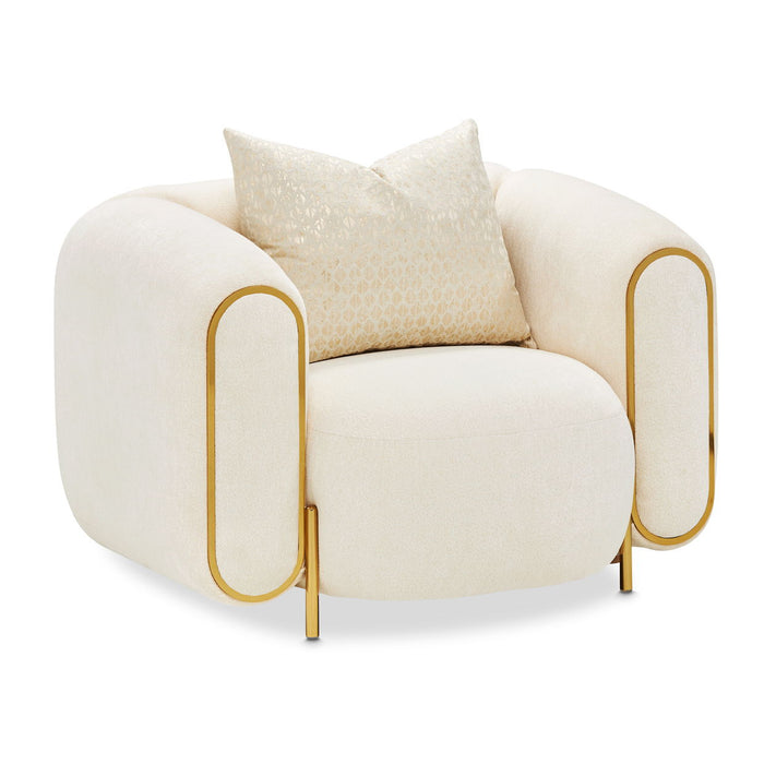 Sassani - Accent Chair - Crepe / Gold
