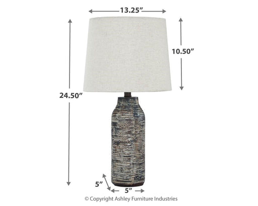 Mahima - Paper Table Lamp (Set of 2) - Black / White Signature Design by Ashley®