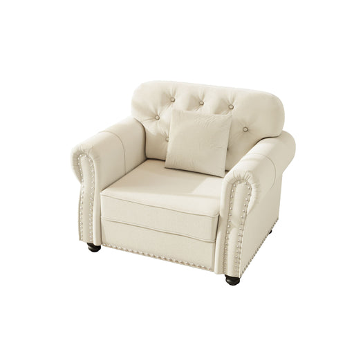 Sofa With Nailhead Trim And Rolled Armrests Home Essentials