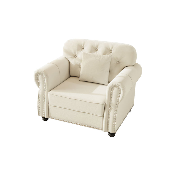 Sofa With Nailhead Trim And Rolled Armrests Home Essentials