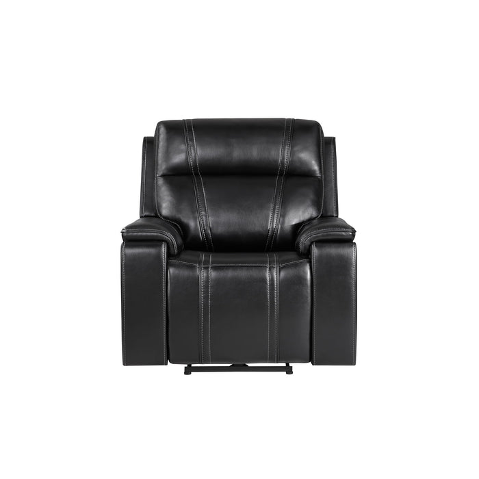 Gary - Power Recliner With Power Recline Motion, Pillow Top Arms, Hidden Cupholders - Black Global Furniture USA