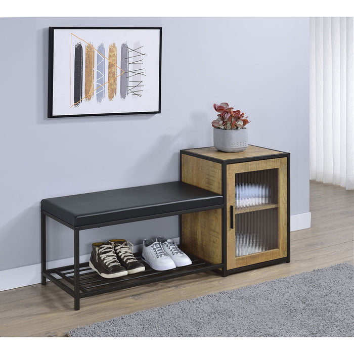 Shoe Storage Entryway Bench With Cabinet - Wood Furniture Max