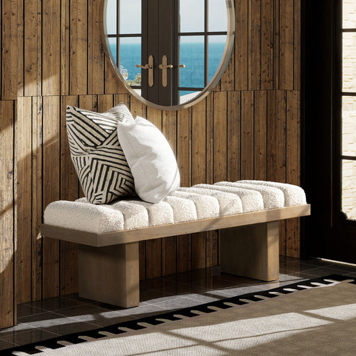Bella - Upholstered Modern Accent Bench - Ivory White Jennifer Taylor Home