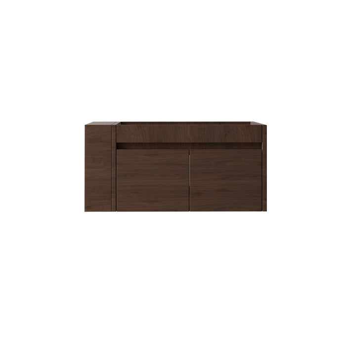 Floating Bathroom Vanity Cabinet, Soft Close Double Drawers, Open Side Storage, Wall Mounted, Cabinet Only Home Essentials